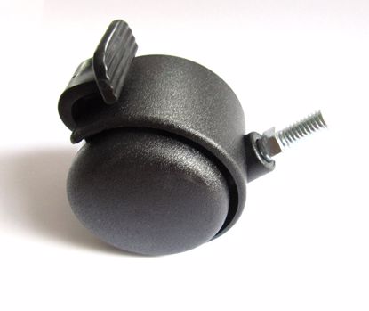 Obrázek Průmyslové kolečko lehké, ø50mm, s brzdou, šroub M8x15mm, černé