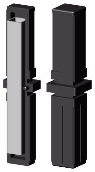 Obrázek z Spojka profilu čtvercová, s ocelovou výztuží, 20x2mm, střed 5mm, černá 
