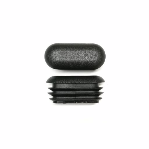 Obrázek Zátky jeklů oválné oblé, LDPE, černé