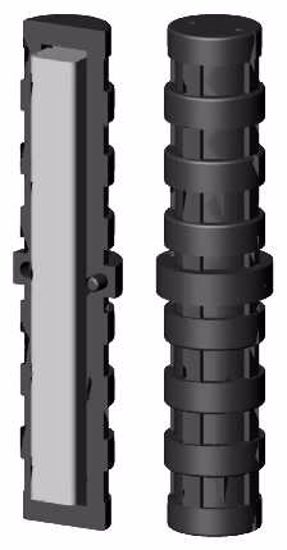 Obrázek z Spojka profilu kruhová, s ocelovou výztuží, Ø25x1.5mm, střed 5mm, černá 