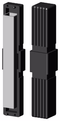 Obrázek Spojka profilu čtvercová, s ocelovou výztuží, 25x1.5mm, střed 25mm, černá