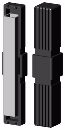 Obrázek z Spojka profilu čtvercová, s ocelovou výztuží, 25x1.5mm, střed 25mm, černá 