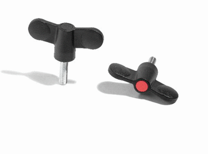 Obrázek Šroub dvoukřídlý s barevnou záslepkou, PA, černý