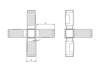 Obrázek z Spojka jeklu čtvercová, "Kříž+1", bez ocelové výztuže, 25x1.5mm, černá 