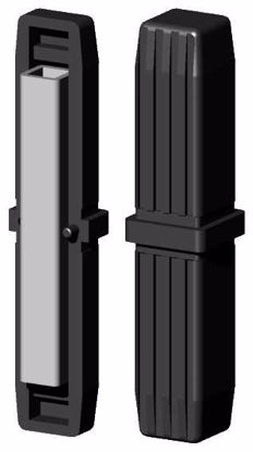 Obrázek Spojka profilu čtvercová, s ocelovou výztuží, 20x1.5mm, střed 5mm, černá