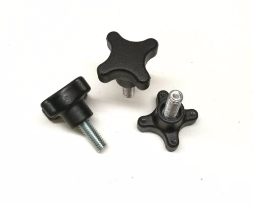 Obrázok Four-winged screw, elongated, PA, black