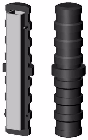 Obrázek z Spojka profilu kruhová, s ocelovou výztuží, Ø20x1.5mm, střed 5mm, černá 