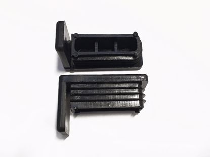 Obrázok Zátka jeklu obdélníková s podložkou 20x50x1-2 mm, černá -- Doprodej